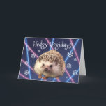 Carte de vacances Hedgehog<br><div class="desc">Quoi de plus festif qu'un hérisson sur un arrière - plan laser ? Rien. Vos amis et votre famille seront ravis de recevoir une telle carte unique et amusante.</div>