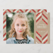 Carte de vacances Herringbone Band - Crimson (Devant / Derrière)