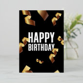 Carte de vacances heureux anniversaire noir arrièr (Debout devant)