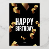 Carte de vacances heureux anniversaire noir arrièr (Verso)