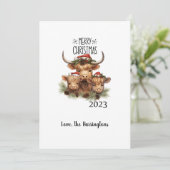 Carte de vacances Highland Cow (Debout devant)