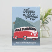 Carte de vacances Hippie Retro Bus (Debout devant)