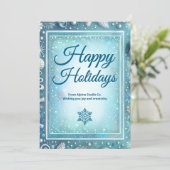 Carte de vacances hiver blanc | Salutation d'entre (Debout devant)