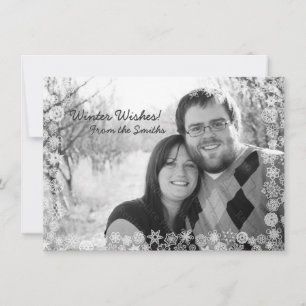 Carte de vacances hiver Snowflake avec cadre de ne