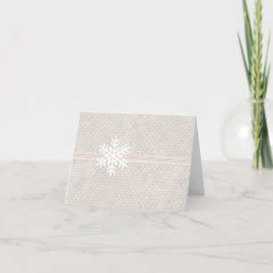Carte de vacances hiver Snowflake minuscule Coeur