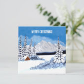 Carte de vacances hivernale enneigée (Debout devant)