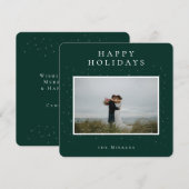 Carte de vacances hivernale ensorcelante | Vert (Devant / Derrière)