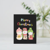 Carte de vacances hivernale Snowman (Debout devant)