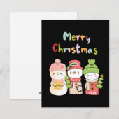 Carte de vacances hivernale Snowman (Devant / Derrière)