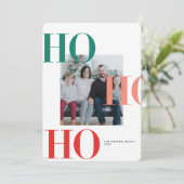 Carte de vacances Ho Ho Ho Colorée (Debout devant)