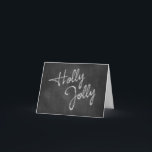 Carte de vacances Holly Jolly Chalkboard<br><div class="desc">Holly Jolly écrit dans sparkles décore cette carte de vacances en tableau noir.</div>