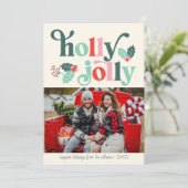 Carte de vacances Holly Jolly Retro (Debout devant)