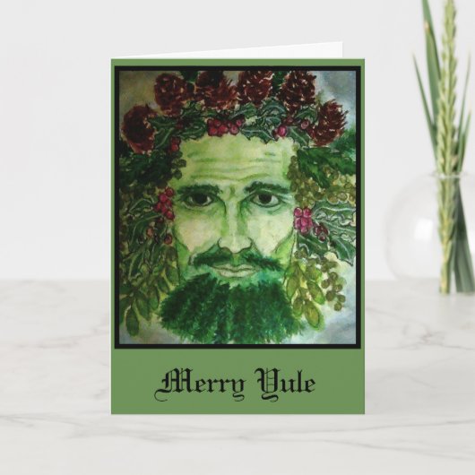 Carte de vacances Holly King Merry Yule (Devant)