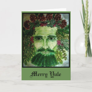 Carte de vacances Holly King Merry Yule