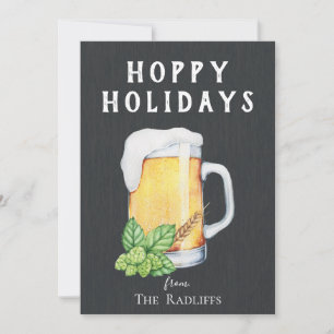 Carte de vacances Hoppy Holidays à fond ardoise