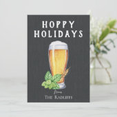 Carte de vacances Hoppy Holidays sur tableau noir (Debout devant)