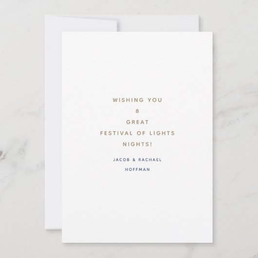 Carte de vacances Huit nuits Hanoukka (Dos)