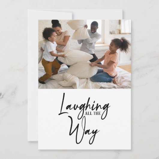 Carte de vacances humoristique avec cinq photos et (Devant)