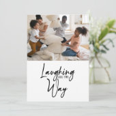 Carte de vacances humoristique avec cinq photos et (Debout devant)