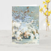 Carte de vacances Hydrangea Tree couvert de neige (Fleur jaune)