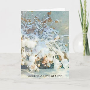 Carte de vacances Hydrangea Tree couvert de neige