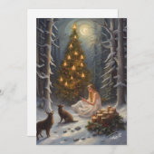 Carte de vacances illustrée de l'arbre de Yule de  (Devant / Derrière)