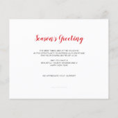 Carte de vacances immobilière de la maison d'hiver (Dos)