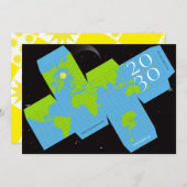 Carte de vacances interactive World Globe unique (Devant / Derrière)