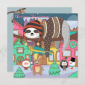 Carte de vacances joli Noël Sloth (Devant / Derrière)
