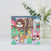 Carte de vacances joli Noël Sloth (Debout devant)