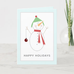 Carte de vacances jolie bonhomme de neige