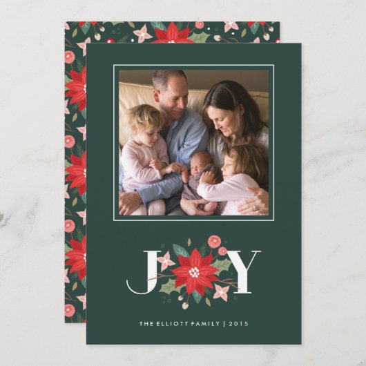 Carte de vacances Joy Flourish - Pine (Devant / Derrière)