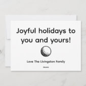 Carte de vacances Joy Golf Flat (Dos)