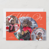 Carte de vacances Joy Retro Red Dog Photo (Devant)