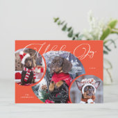 Carte de vacances Joy Retro Red Dog Photo (Debout devant)