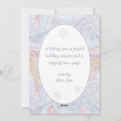 Carte de vacances JOY Snowflake – Message personna (Dos)