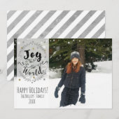 Carte de vacances Joy to the World Rustic Silver G (Devant / Derrière)