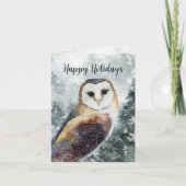 Carte de vacances joyeuse de la Chouette des forêt (Devant)