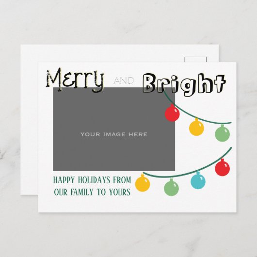 Carte de vacances Joyeuse et brillante (Devant / Derrière)