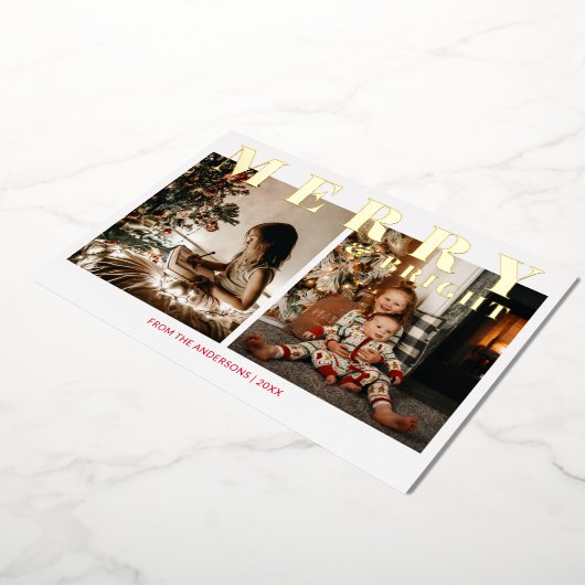 Carte de vacances Joyeuse et brillante 2 Photo Gol (Rotation)