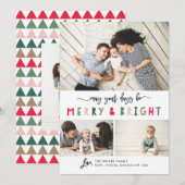 Carte de vacances Joyeuse et brillante 3 Photo Col (Devant / Derrière)