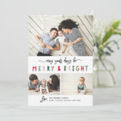 Carte de vacances Joyeuse et brillante 3 Photo Col (Debout devant)