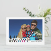 Carte de vacances Joyeuse et brillante avant et ar (Debout devant)