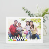 Carte de vacances Joyeuse et brillante avant et ar (Debout devant)