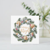Carte de vacances Joyeuse et brillante couronne de (Debout devant)