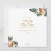 Carte de vacances Joyeuse et brillante couronne de (Dos)