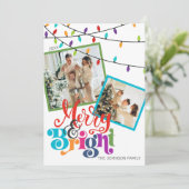 Carte de vacances Joyeuse et brillante famille de (Debout devant)