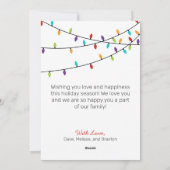 Carte de vacances Joyeuse et brillante famille de (Dos)