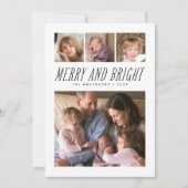 Carte de vacances Joyeuse et Lumineuse Black & Whi (Devant)