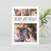 Carte de vacances Joyeuse et Lumineuse Black & Whi (Debout devant)